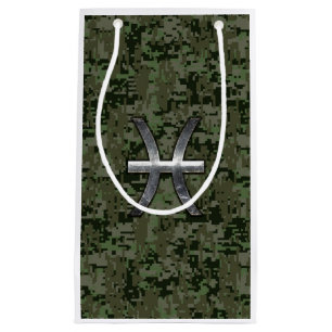 Pisces Zodiac-tecken på Woodland Digital Camo Deco