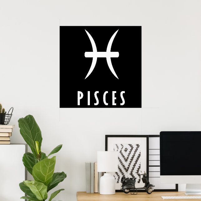 Pisces zodiac-tecken poster (Hemmakontoret)