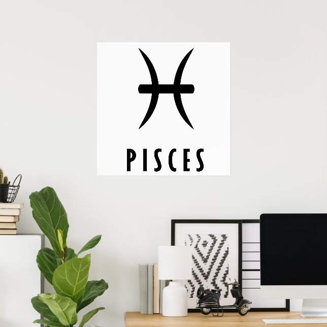 Pisces zodiac-tecken poster (Hemmakontoret)