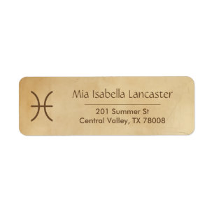 Pisces Zodiac-tecken - Returetiketter Returadress Etikett