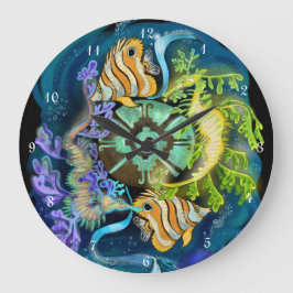 Pisces Zodiac-tecken Stor Klocka