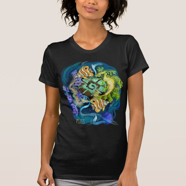 Pisces Zodiac-tecken T Shirt (Framsida)