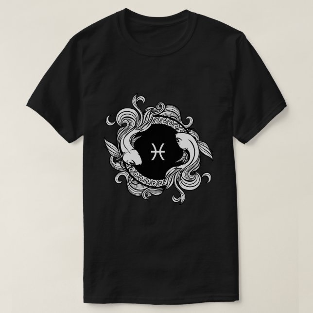 Pisces Zodiac-tecken T Shirt (Design framsida)