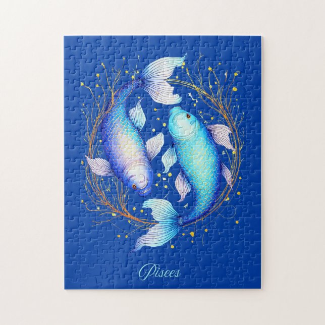 Pisces Zodiac-tecken, två Gracval Koi Fish Pussel (Vertikal)