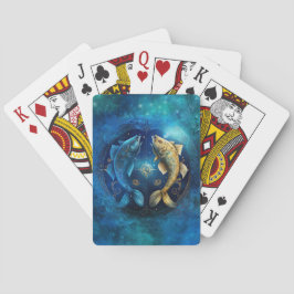 Pisces Zodiac-tecken Vattenfärgsdesign Casinokort