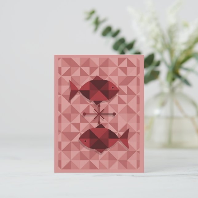 Pisces Zodiac-tecken Vykort (Stående Fram)