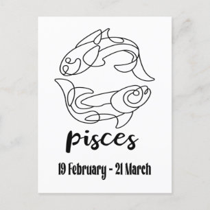 Pisces, Zodiac-tecken Vykort