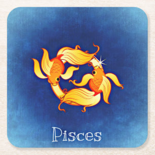 pisces zodiac underlägg papper kvadrat