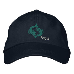 Pisces Zodiac undertecknar broderi Feb 19 - mars Broderad Keps