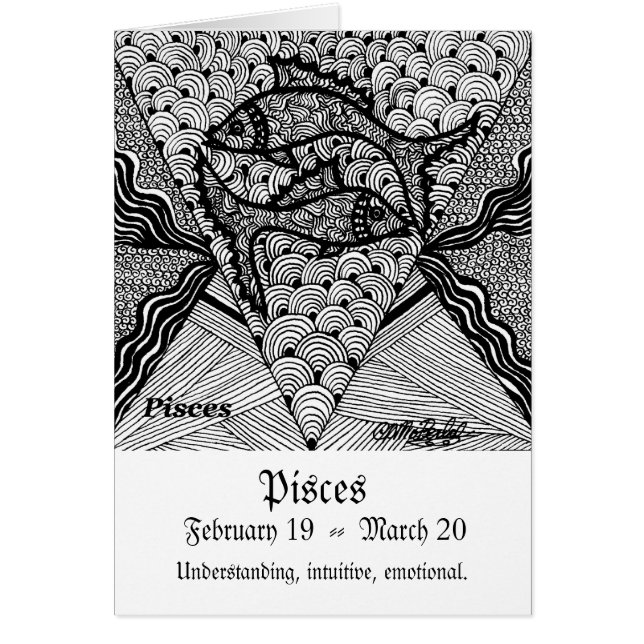 Pisces (Zodiac undertecknar), Hälsningskort (Framsidan)