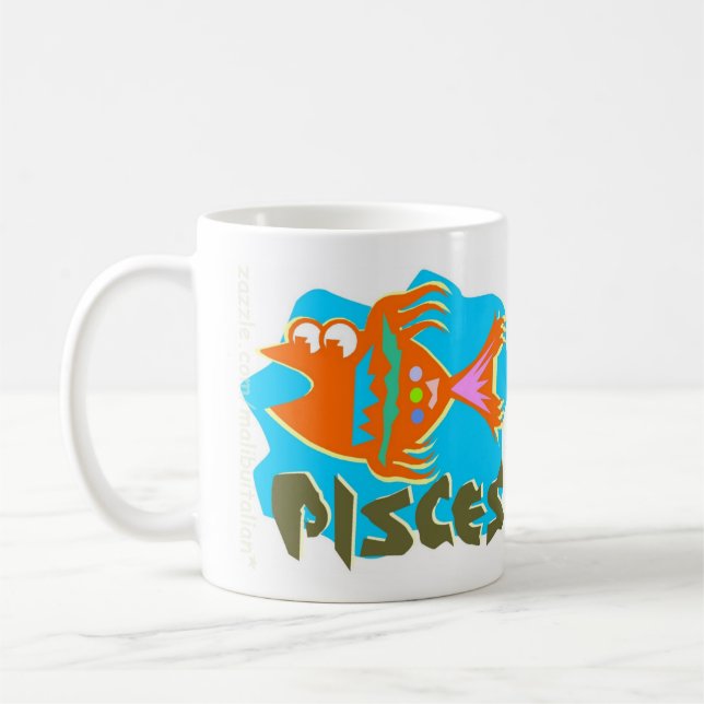 Pisces Zodiac undertecknar muggen Kaffemugg (Vänster)
