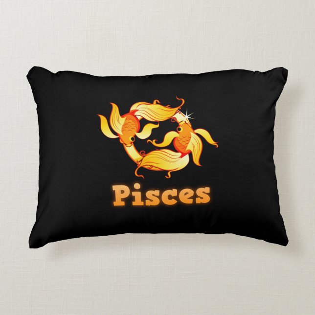 Pisces zodiac undertecknar prydnadskudde (Framsidan)