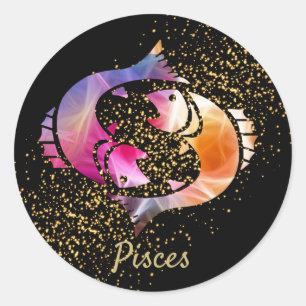 Pisces - Zodiac undertecknar Runt Klistermärke