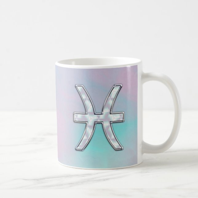 Pisces Zodiacmor av den pärlemorfärg stildekoren Kaffemugg (Höger)