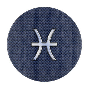 Pisces Zodiacsymbol på tryck för blåttkolfiber