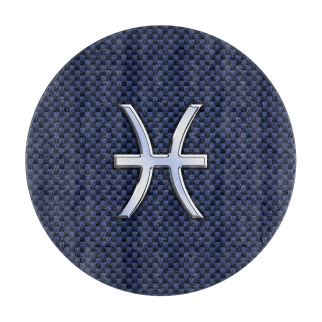 Pisces Zodiacsymbol på tryck för blåttkolfiber (Framsidan)