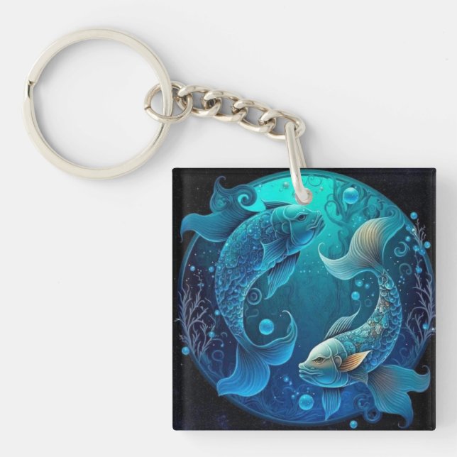 Pisces Zodiak-nyckelkedja (Framsidan)