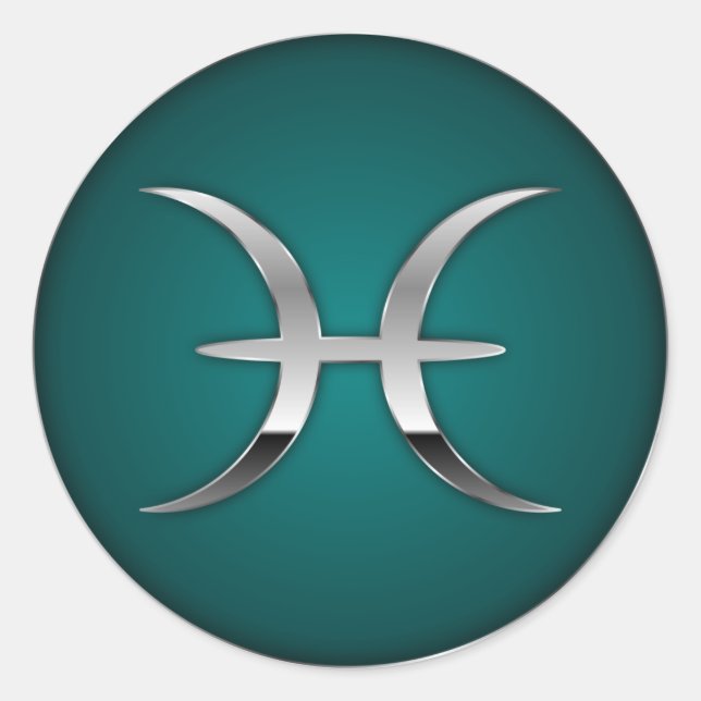Pisces - zodiaksymbol runt klistermärke (Framsida)