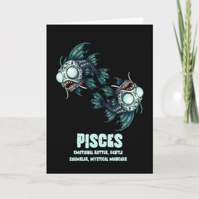 Pisces Zombie Kort (Framsida)