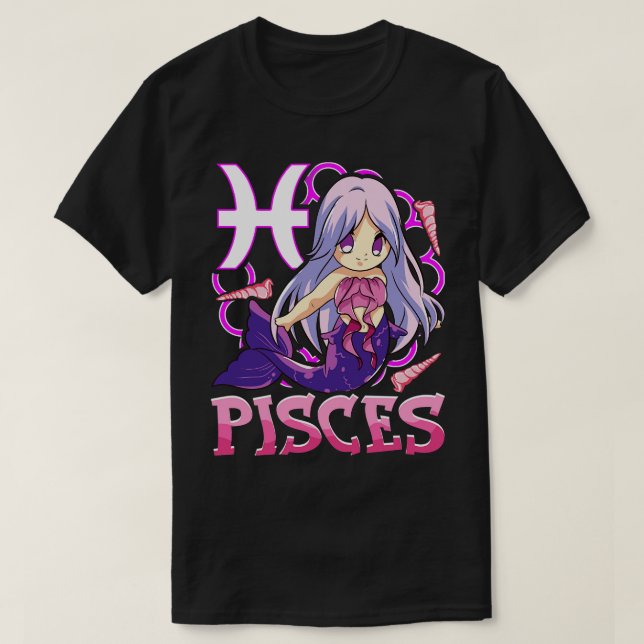 PiscesKawaii Februari Birthday Zodiac T Shirt (Design framsida)