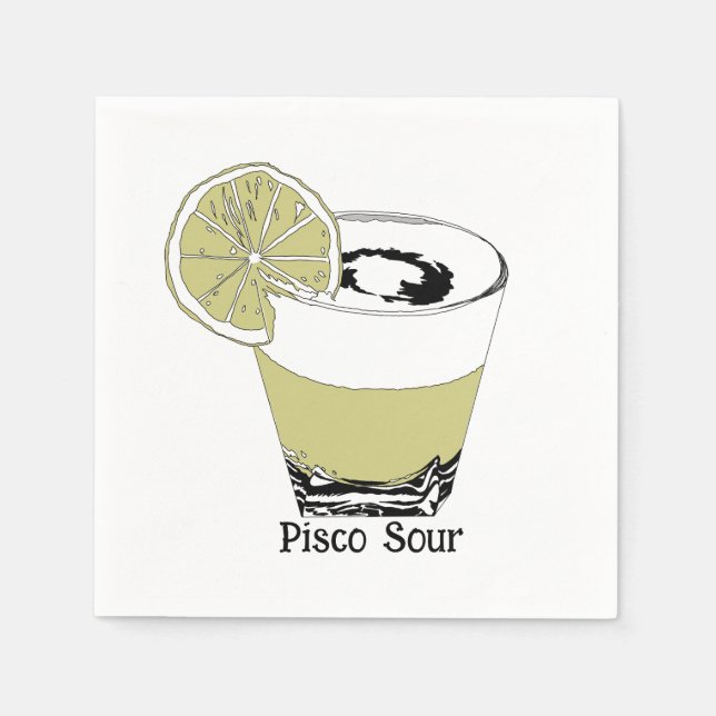 Pisco Sour Illustration Pappersservett (Framsidan)