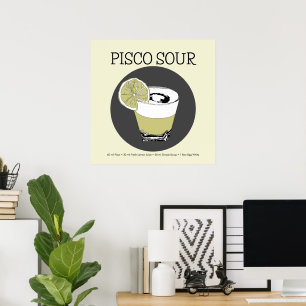 Pisco Sour Illustration Poster