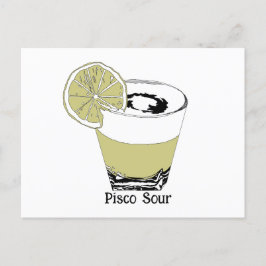 Pisco Sour Illustration Vykort