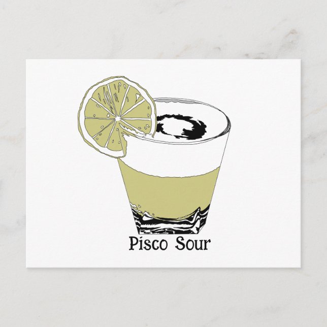 Pisco Sour Illustration Vykort (Framsida)