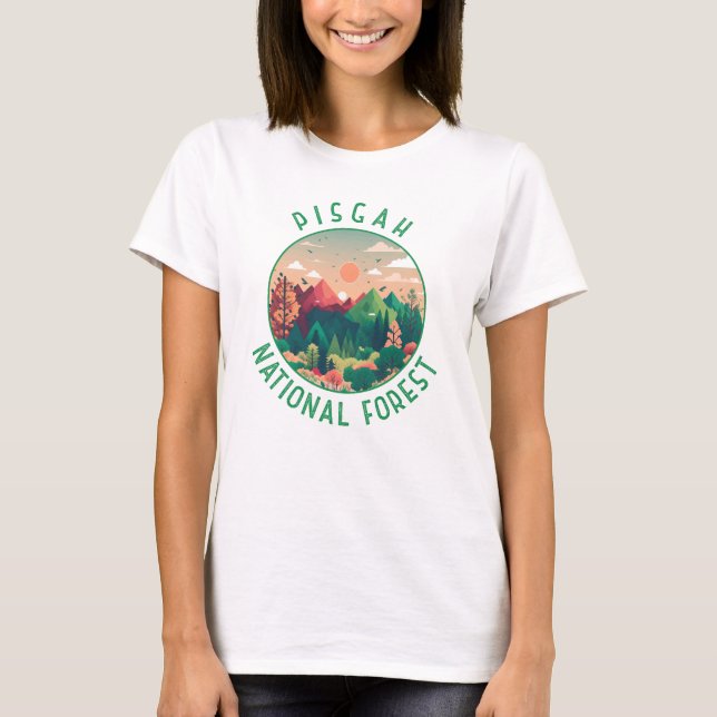 Pisgah National Forest Distress Circle T Shirt (Framsida)