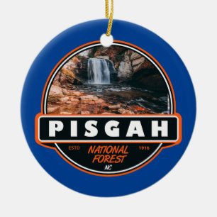 Pisgah National Forest North Carolina Emblem Julgransprydnad Keramik
