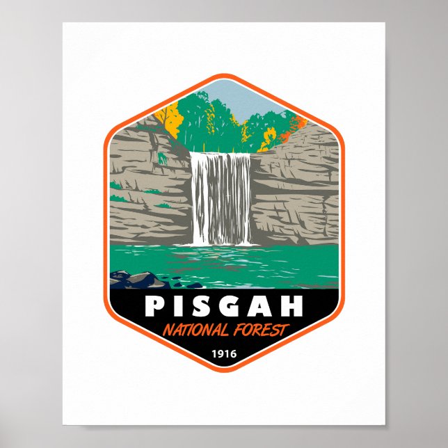 Pisgah National Forest North Carolina Emblem Poster (Framsidan)