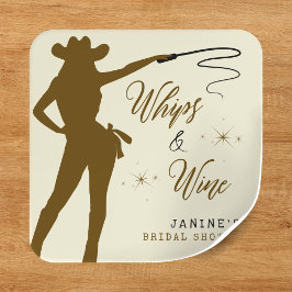 Piskor & Vin Cowgirl Bröllopsfest Fyrkantigt Klistermärke