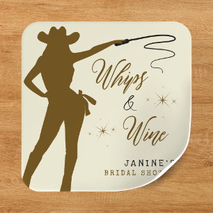 Piskor & Vin Cowgirl Bröllopsfest Fyrkantigt Klistermärke
