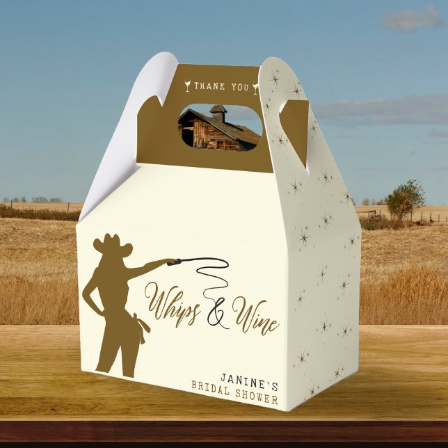 Piskor & Vin Cowgirl Bröllopsfest Presentaskar (Whips & Wine Cowgirl Bridal Shower Favor Boxes
)