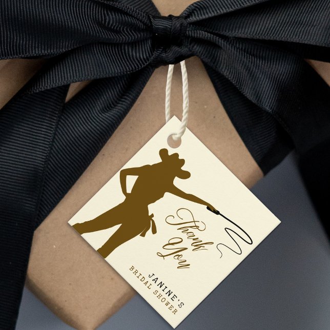 Piskor & Vin Cowgirl Bröllopsfest Tack Gåvor Etiketter (Whips & Wine Cowgirl Bridal Shower Thank You Favor Tags
)