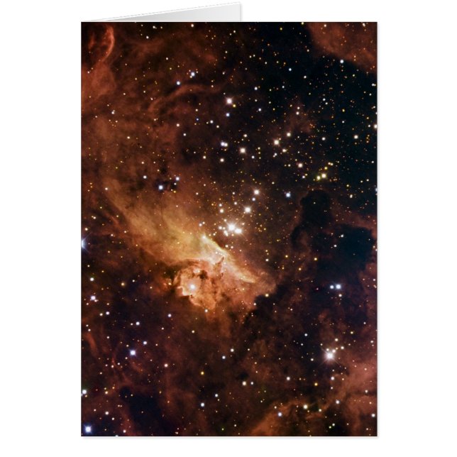 Pismis 24 bruna stjärnor NASA Hälsningskort (Framsidan)