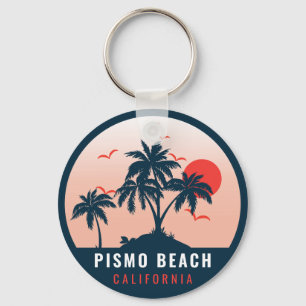 Pismo Beach California Retro Sunset Souvenirs 80-t Nyckelring