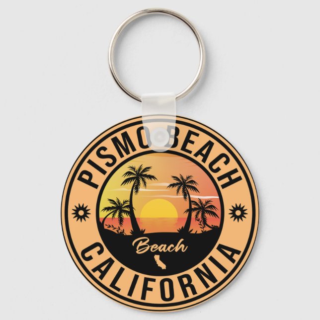 Pismo Beach California Sunset Vacation Souvenirs Nyckelring (Framsida)