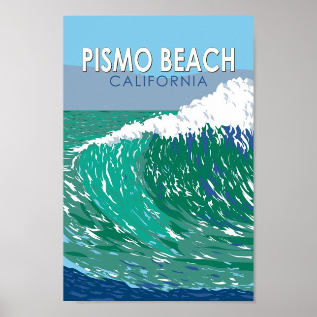 Pismo Beach California Travel Art Vintage Poster (Framsidan)