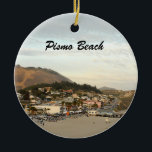 Pismo Beach California Travel Photo Julgransprydnad Keramik<br><div class="desc">Resefotografi Julprydnadsföremål med ett vackert foto av piren i Pismo Beach,  Kalifornien. Bilden visar det vackra havslandskapet i den här quaint-staden.</div>