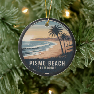 Pismo Beach, Kalifornien Palmträd Julgransprydnad Keramik