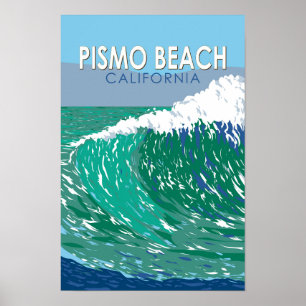 Pismo Beach Kalifornien Resa Konst Vintage Poster