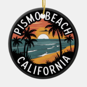 Pismo Beach, Kalifornien Soluppgång  Julgransprydnad Keramik