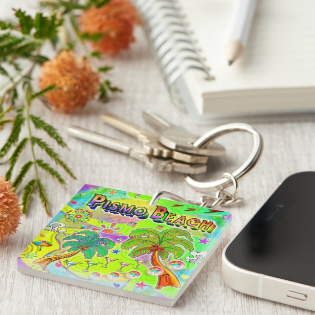 Pismo Beach Mind Focus Keychain (Högra Framsidan)