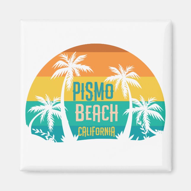 Pismo Beach Retro Magnet (Framsidan)