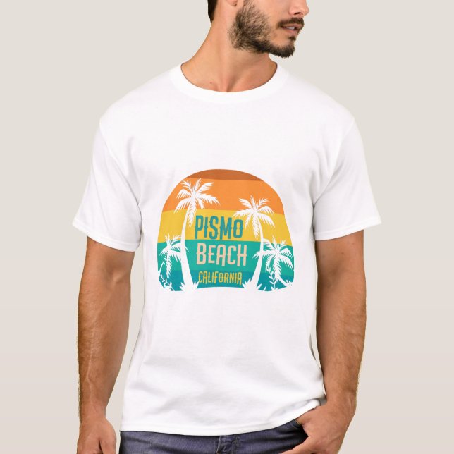 Pismo Beach Retro T Shirt (Framsida)