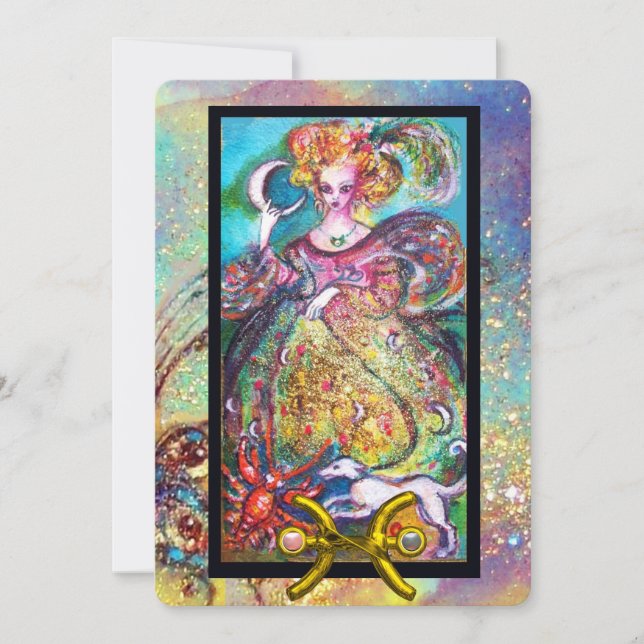 PISS,MÅNE DAM,TAROT ASTROLOGY ZODIAC BIRTHDAY C KORT (Framsida)