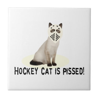Pissad hockeykatt kakelplatta