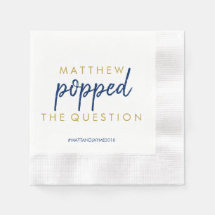 Pissade frågan Napkin Navy White Guld Pappersservett