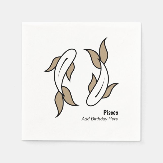 Pissar tvillingfiskens personlig zodiac pappersservett (Framsidan)